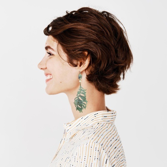 Dangle Earrings Metal Leaves Faux Pearl Gemstone 6